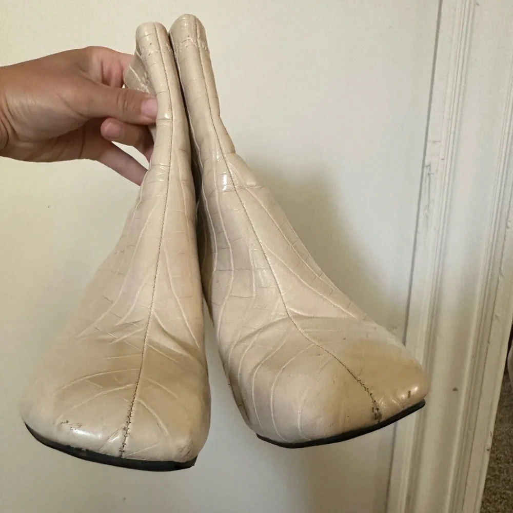 Tan Snake Skin Booties